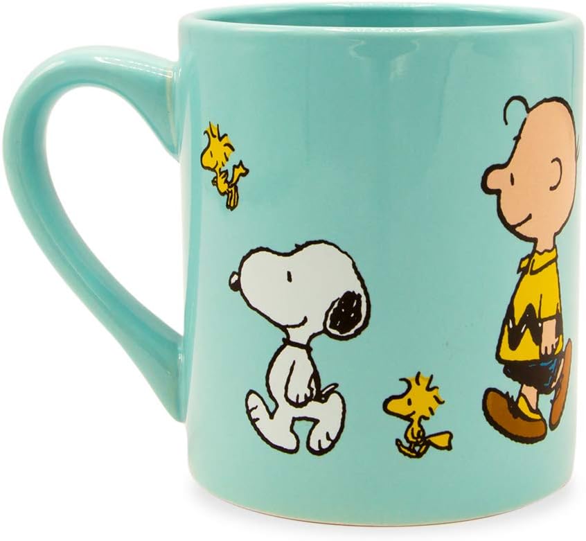 Silver Buffalo PEA43032 Ceramic Mug Peanuts Group Profile Walk Keramiktasse, keramik, blau, Blau 14-