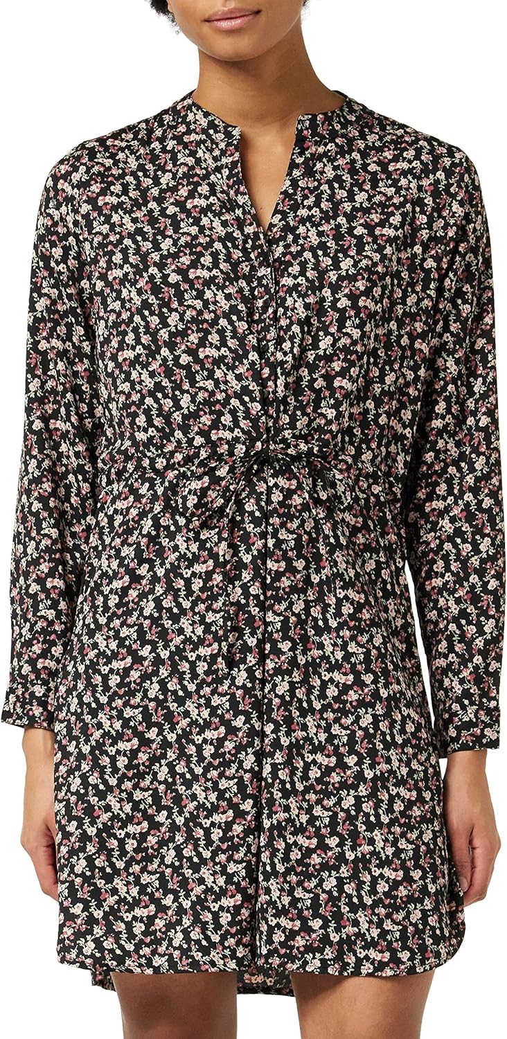 ONLY Damen ONLCORY L/S V-Neck Tunic WVN NOOS 15200543, Black/NERA Flower, XS