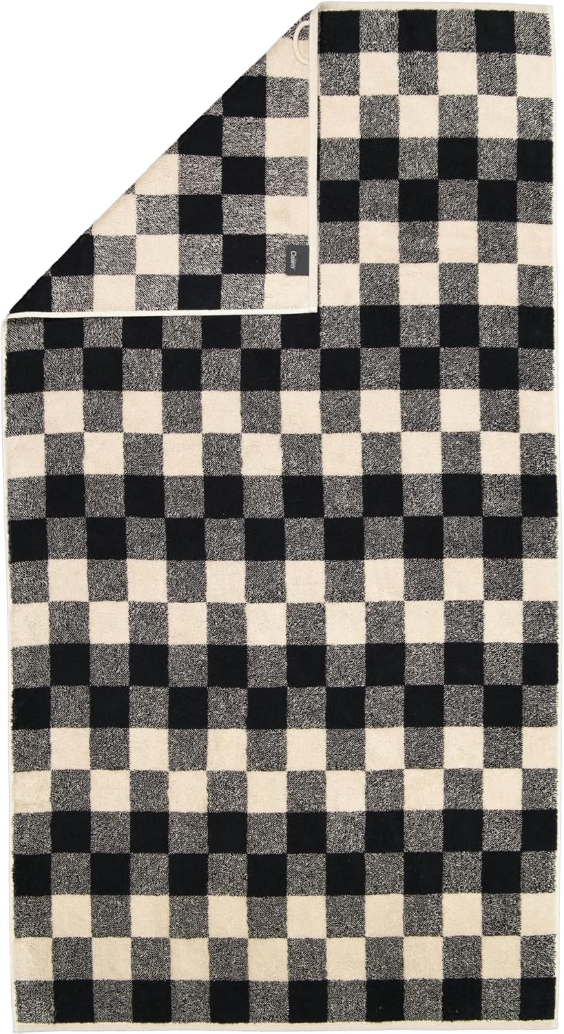 CAWÖ Home Handtücher Natural Karo 6217 Natur-schwarz - 39 Duschtuch 80x150 cm, Duschtuch 80x150 cm