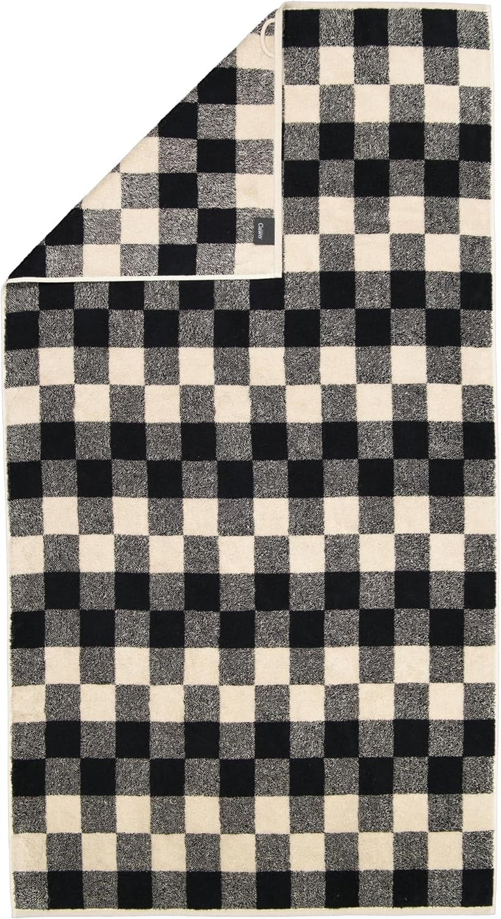 CAWÖ Home Handtücher Natural Karo 6217 Natur-schwarz - 39 Duschtuch 80x150 cm, Duschtuch 80x150 cm