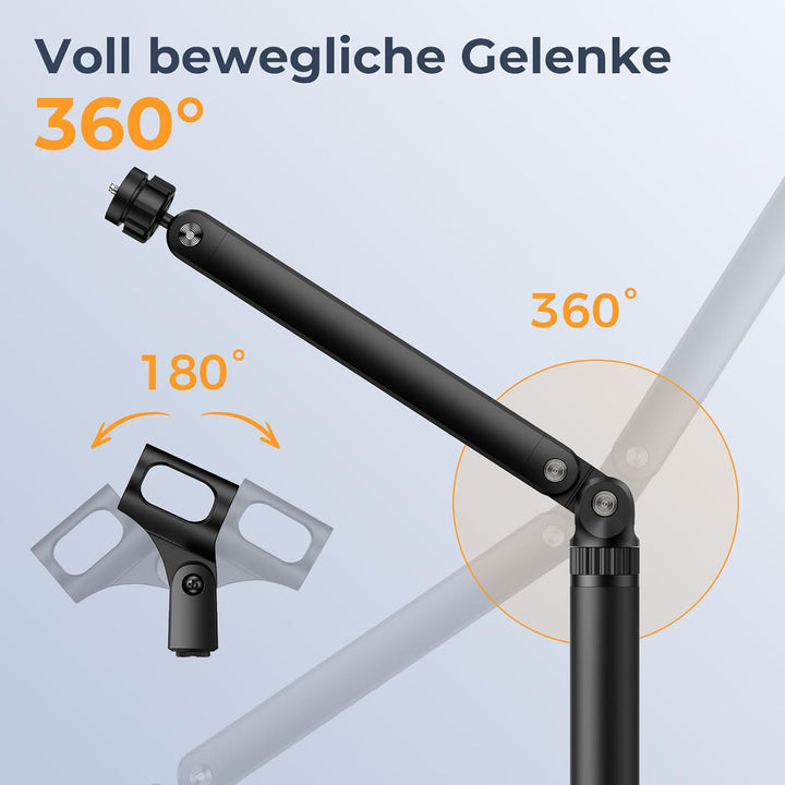 Tischhalterung Mikrofonständer Verstellbarer Montagearm mit 1/4"-3/8"-5/8" Mehrfachgewinde für Blue
