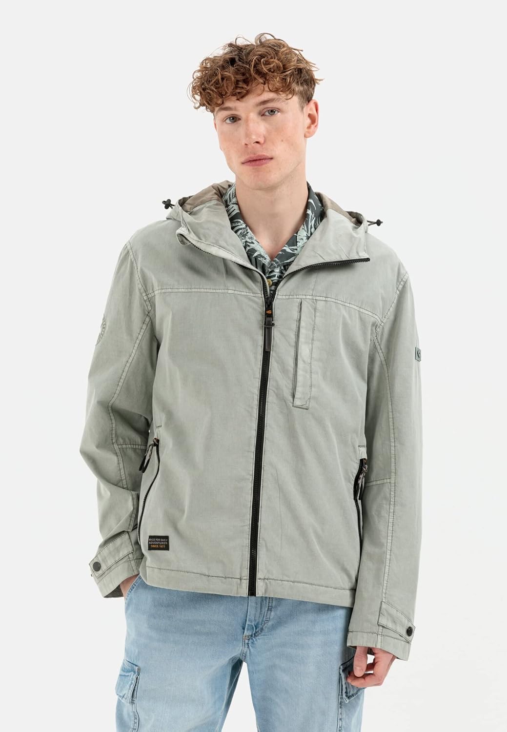 camel active Herren Leichter Blouson mit Kapuze 26 Light Aqua Green, 26 Light Aqua Green