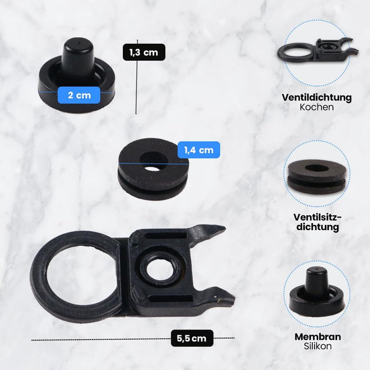 Anakel Home Set Ventildichtungen 4009209307633 kompatibel mit Fissler Vitavit Comfort und Premium Tö