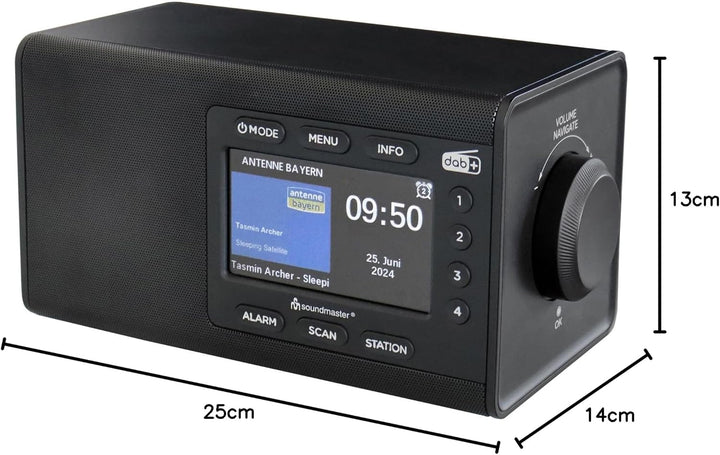 Soundmaster DAB900 Digitalradio mit DAB+ & UKW/FM, Bluetooth, Radiowecker, grosses Farbdisplay, Farb