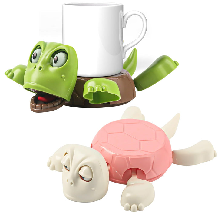2 Stück Turtle Coaster, 3D-Gedruckter Schildkröten-Untersetzer,lustigem Gesicht Schildkröte Coasters