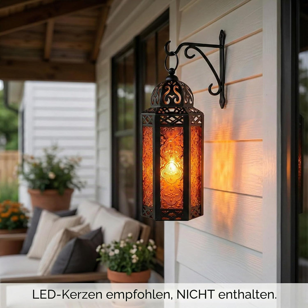 Vela Lanterns Marokkanische Lampenlaterne, dekorativer Kerzenhalter für Innen- und Aussenbereich, He