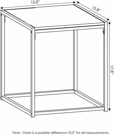 Furinno Camnus Beistelltisch mit 1 Ablagefläche, Holz, Schwarz, 40 x 40 x 45.29 cm Americano, Americ