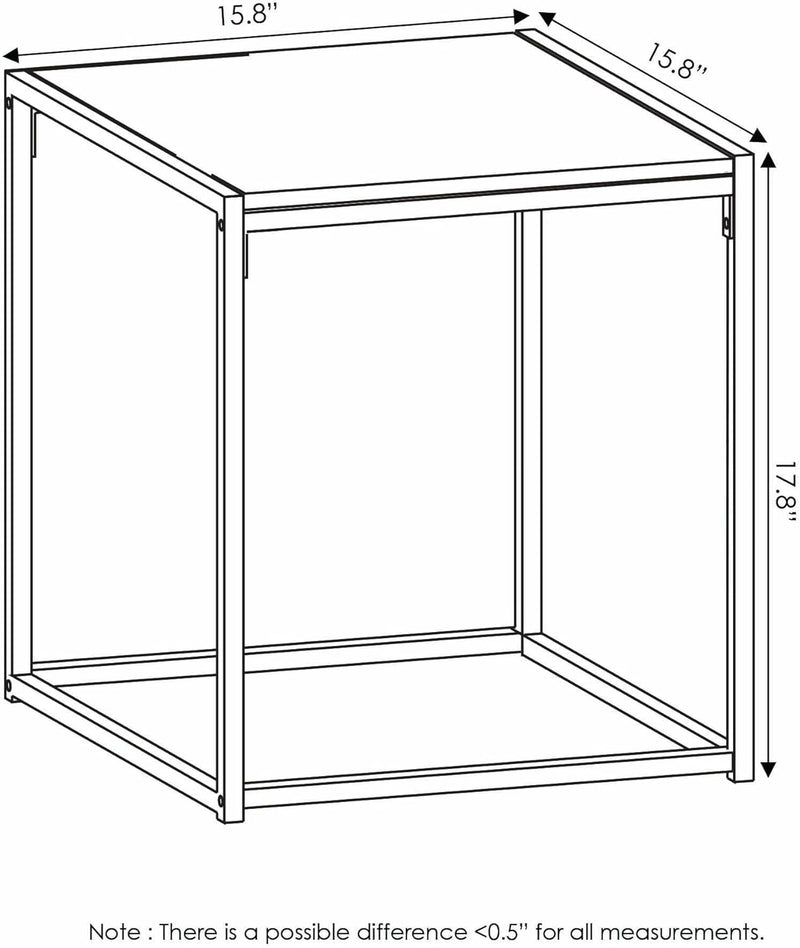 Furinno Camnus Beistelltisch mit 1 Ablagefläche, Holz, Schwarz, 40 x 40 x 45.29 cm Americano, Americ