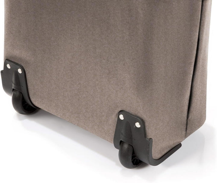 reisenthel Trolley M Herringbone Mokka – Tragbarer Einkaufstrolley mit stabilem Aluminiumrahmen – Au