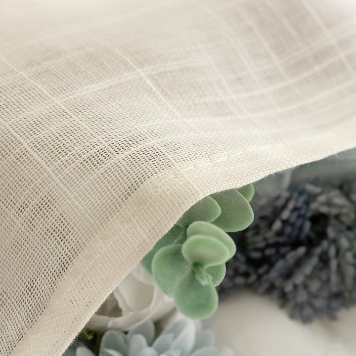 MIULEE 2er Set Voile Vorhang Sheer Leinenvorhang mit Ösen Transparente Leinen Optik Gardine Ösenscha