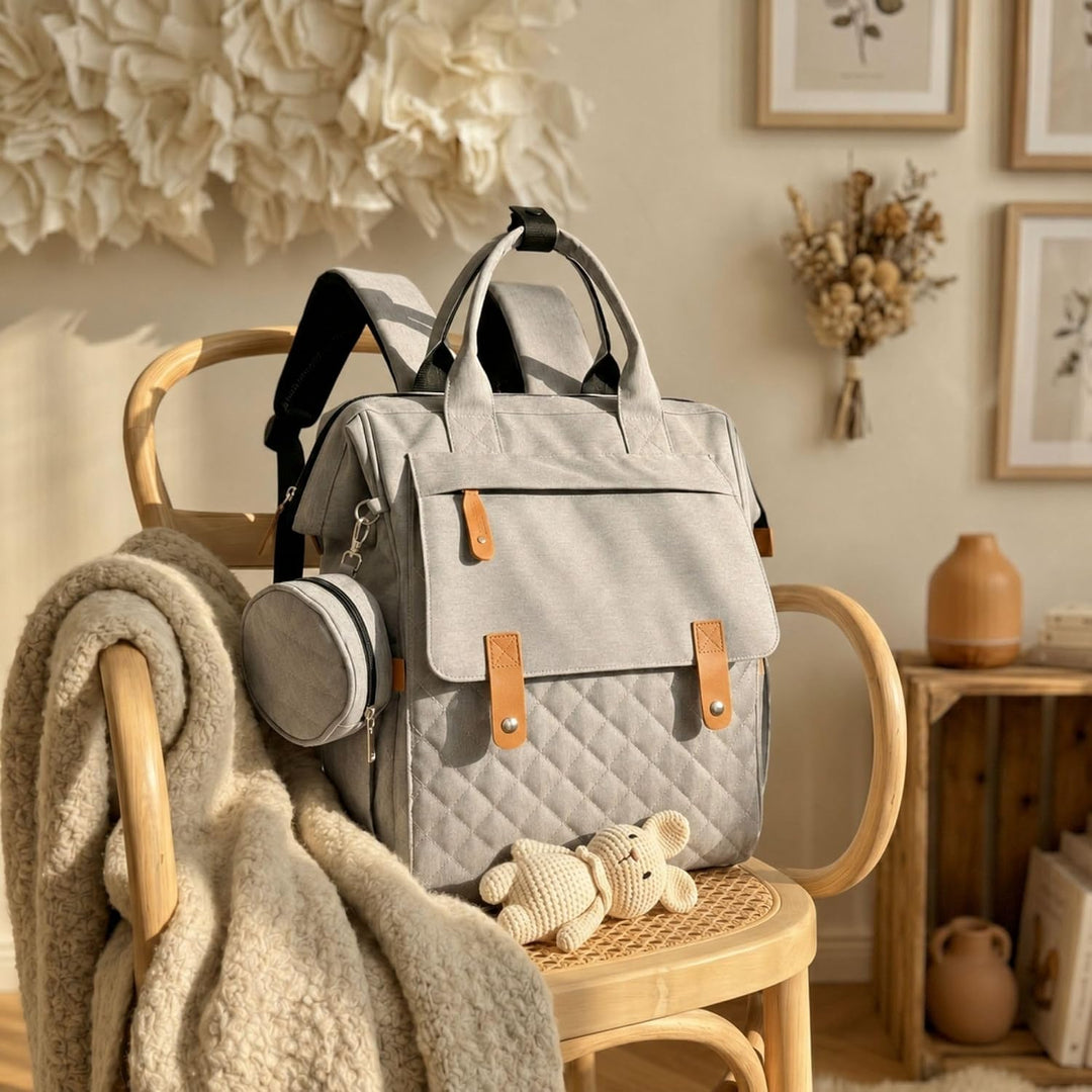 Wickelrucksack mit Personalisierter Wickelunterlage, Wickeltasche Baby Gross, Babyrucksack für Unter