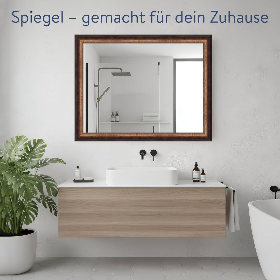 WANDStyle Spiegel Barock und Antik Stil I Aussenmass ca. 60 x 75 cm I Farbe Bronze I bronzener Wands