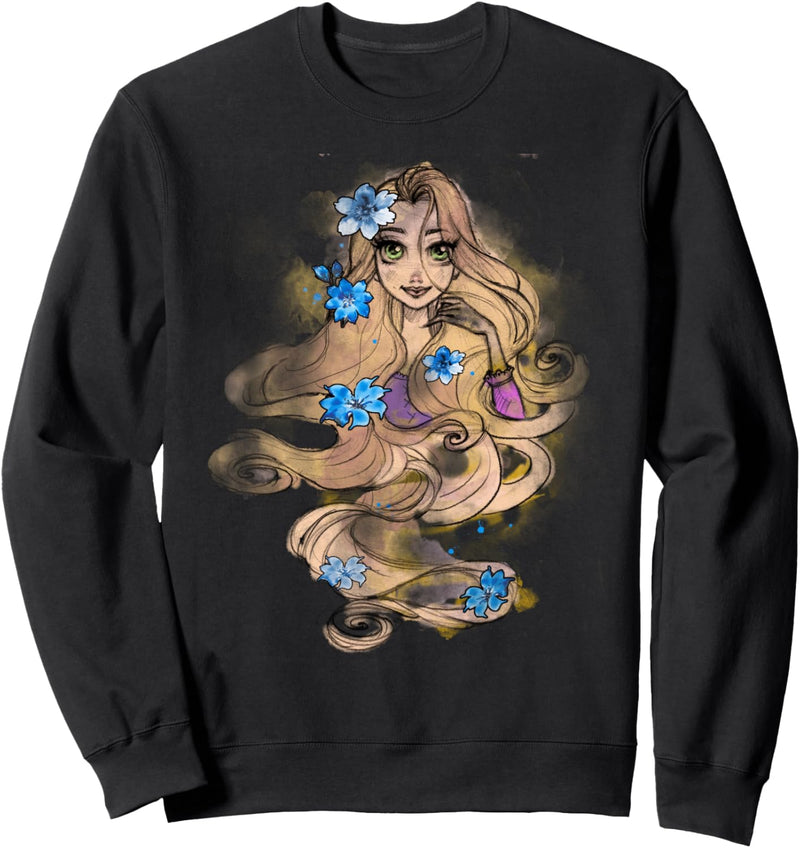 Disney Tangled Rapunzel Long Hair Floral Sketch Sweatshirt