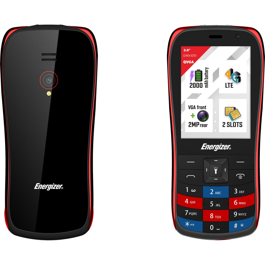 Energizer – E284S-Telefon mit physischer Tastatur – 4G – 2000-mAh-Akku – Dual-SIM (Nano-SIM) – 3 Jah