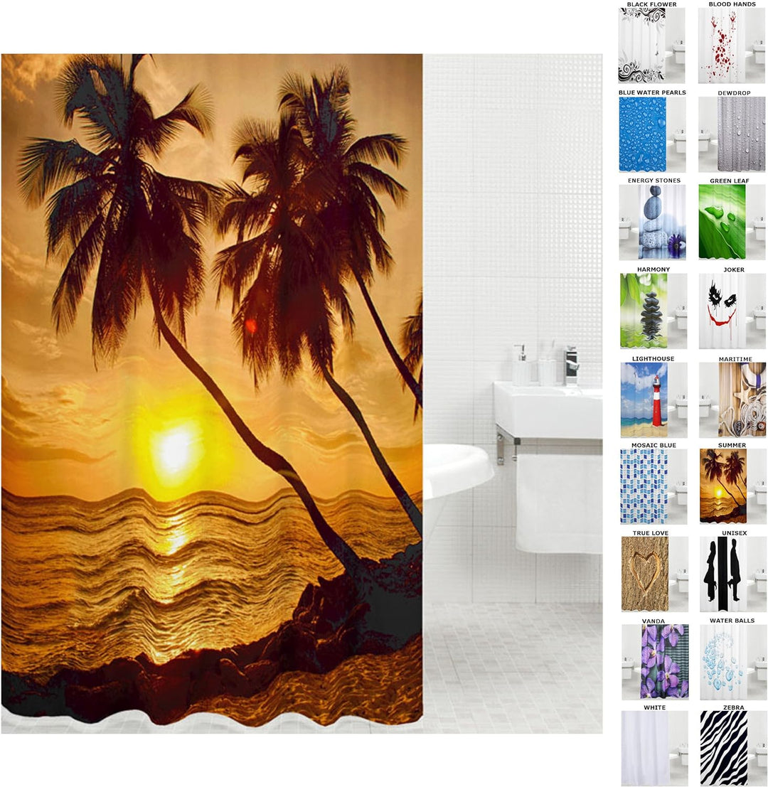 Duschvorhang, viele schöne Duschvorhänge zur Auswahl, hochwertige Qualität, inkl. 12 Ringe, wasserdi