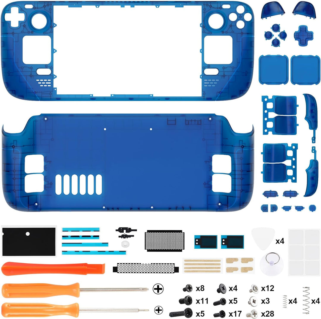 eXtremeRate Ersatz Full Case&Tasten Set für Steam Deck, DIY-Gehäuse Fronthülle/Rückplatte/Trigger D-