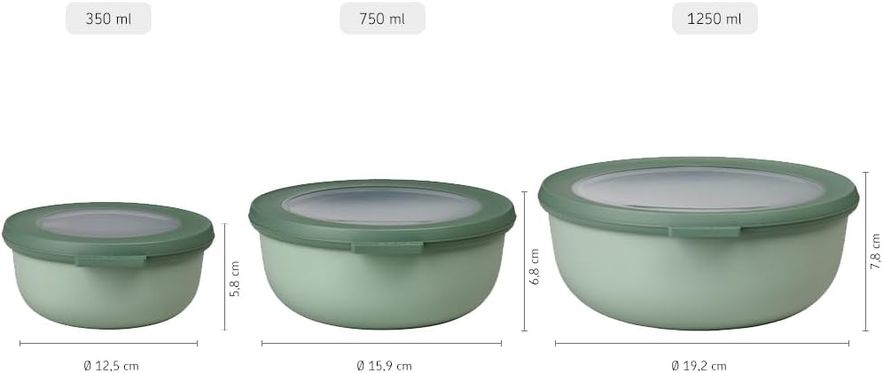 set cirqula rond 3-delig (350+750+1250) - nordic blue Nordic Blue Set 3-teilig (350, 750, 1250 ml)