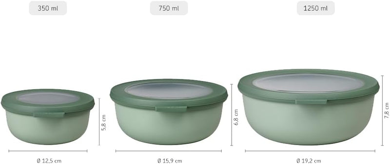 Mepal - Multischale Cirqula Round Set 3-teilig - Vorratsdosen mit Deckel - Geignet als Aufbewahrungs