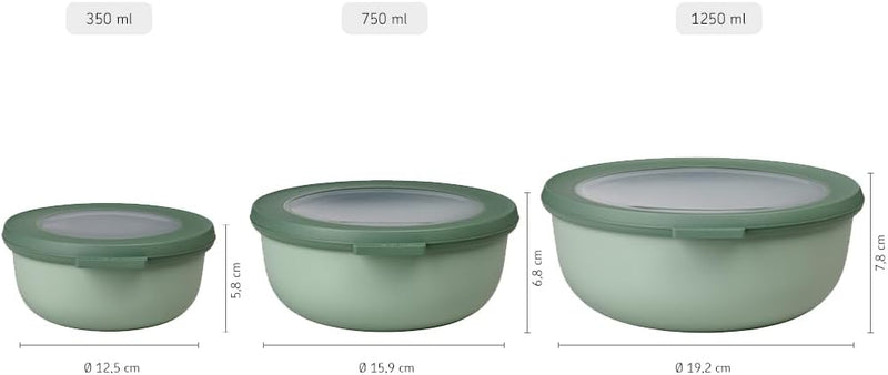 set cirqula rond 3-delig (350+750+1250) - nordic blue Nordic Blue Set 3-teilig (350, 750, 1250 ml)