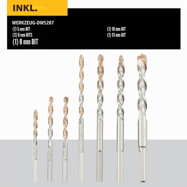 Dewalt dw5207 7-teilig Premium Percussion Steinbohrer Set metallisch, metallisch