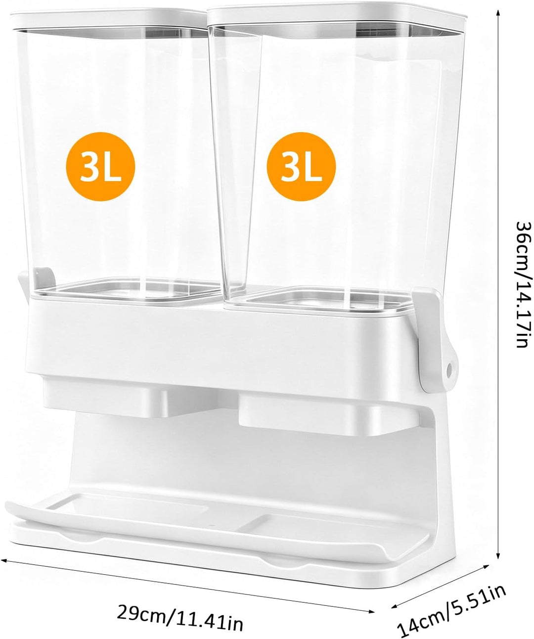 Müslispender 2er Pack - Cereal Dispenser 3L Luftdicht - Cornflakes Spender Doppel - Frühstücksflocke