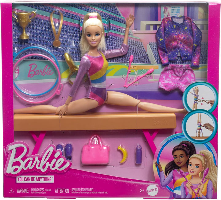 BARBIE Turnspass -Spielset mit Schwebebalken und über 10 thematisch passenden Teilen für siegreiche
