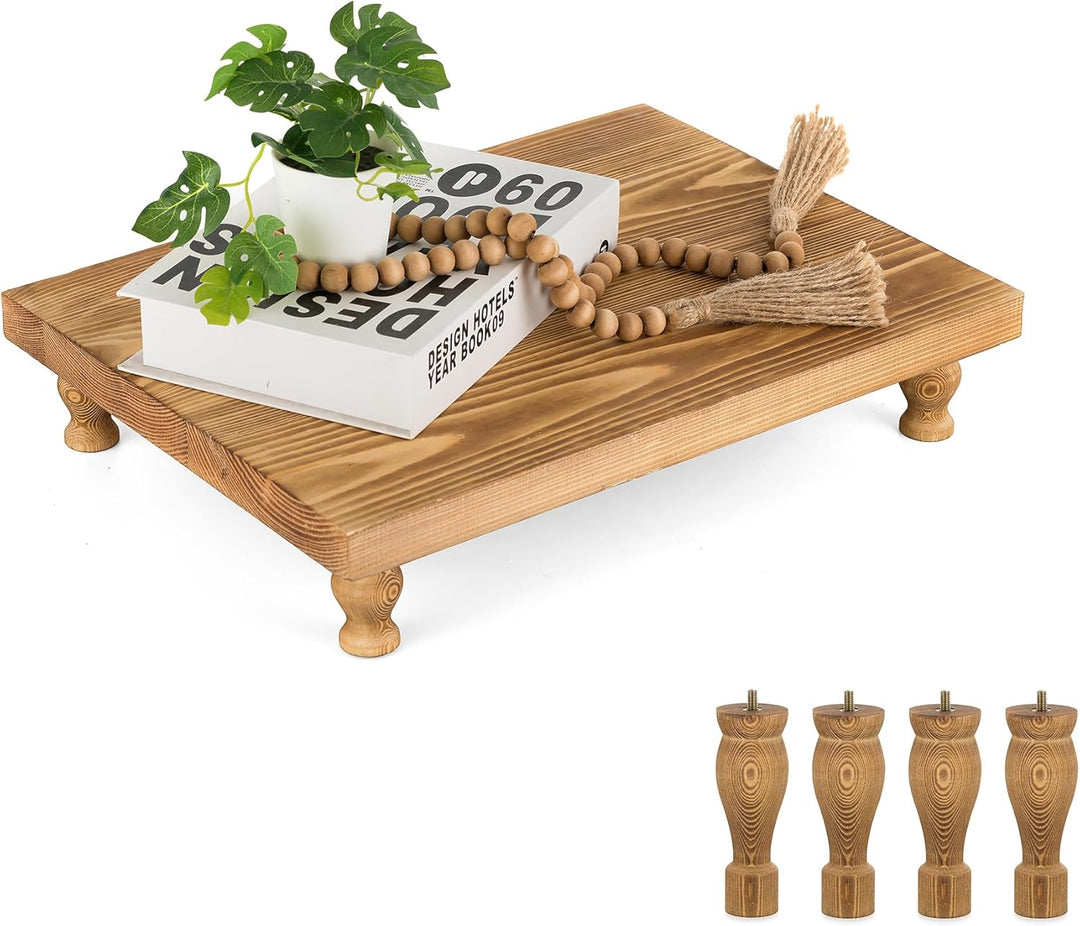 Hanobe Deko Tablett Holz Holztablett: Hölzerne Riser Bauernhaus Holz Sockel Display Stand Rustikal T