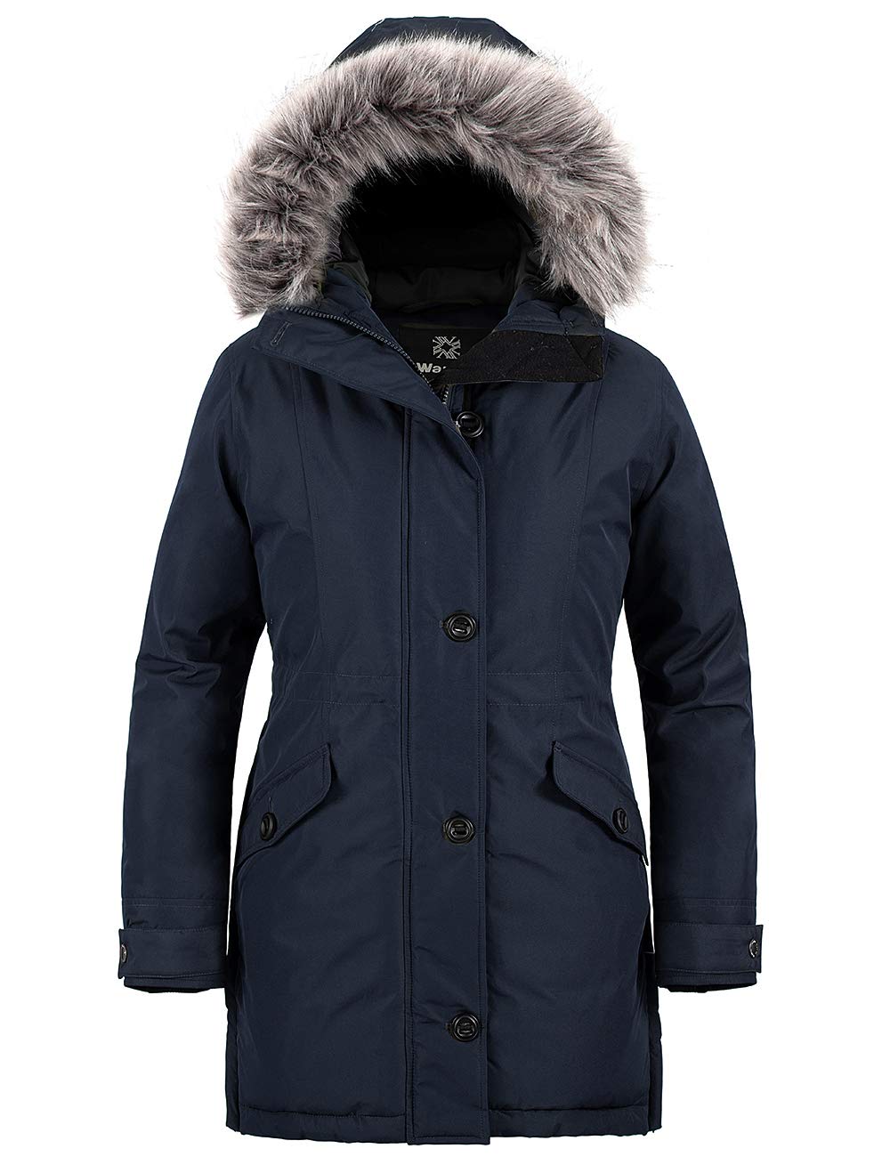 Wantdo Damen Winter Warm Puffer Mantel Wasserabweisend Outdoor Jacke Winddichte Oberbekleidung Mante