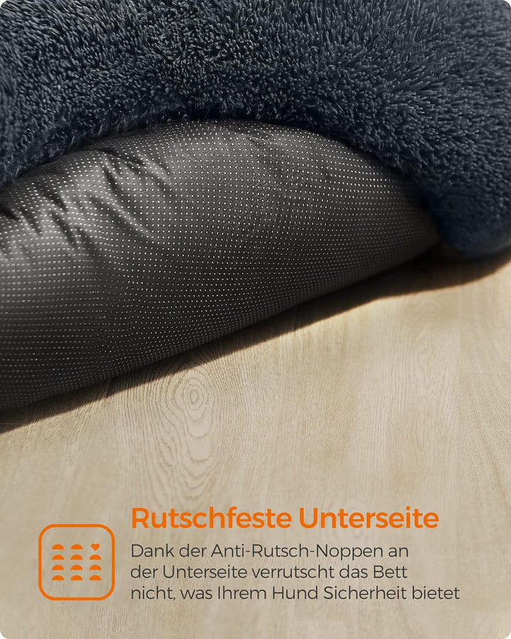 Feandrea Hundebett flauschig, Katzenbett, Donut Kissen, waschbar, Polsterung in der Mitte herausnehm