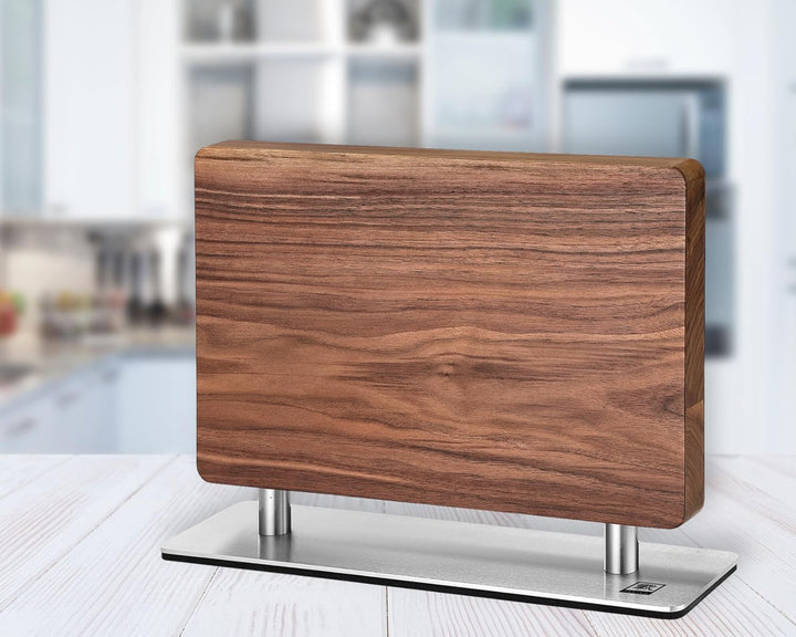 zayiko Premium Doppelseitiger Magnet-Messerhalter aus Walnussholz I Elegante Aufbewahrung für Ihre K