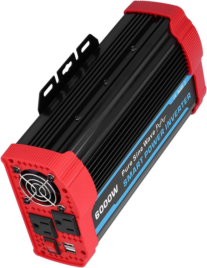 BHDK 6000 W Dauer-/12000 W Spitzenleistungs-Inverter, DC 12V zu 220V-240V AC-Wandler Eingebaute 4 Lü