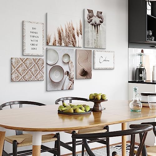 Muralo - Wandbilder Set - Leinwand Bilder Aufhängefertig in Boho Stil - das Leinwandbilder - Bilder