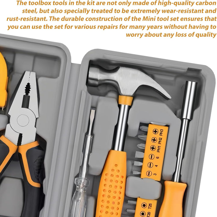 57×24.5×27.5 cm 24 Stück Werkzeugkoffer: Mini Werkzeug Set, Haushaltswerkzeug-Set, Fahrrad Auto Werk
