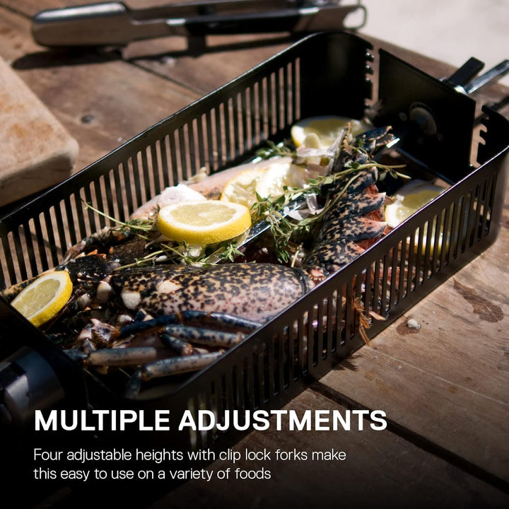 everdure by heston blumenthal Rotisseriekorb für 8mm oder 16mm Spiess I Drehspiess Grillkorb für HUB