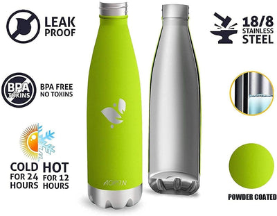 AORIN Vakuum-Isolierte Trinkflasche - 350ml/500ml/750ml - Wasserflasche BPA-Frei,24 H Kühlen & 12 H
