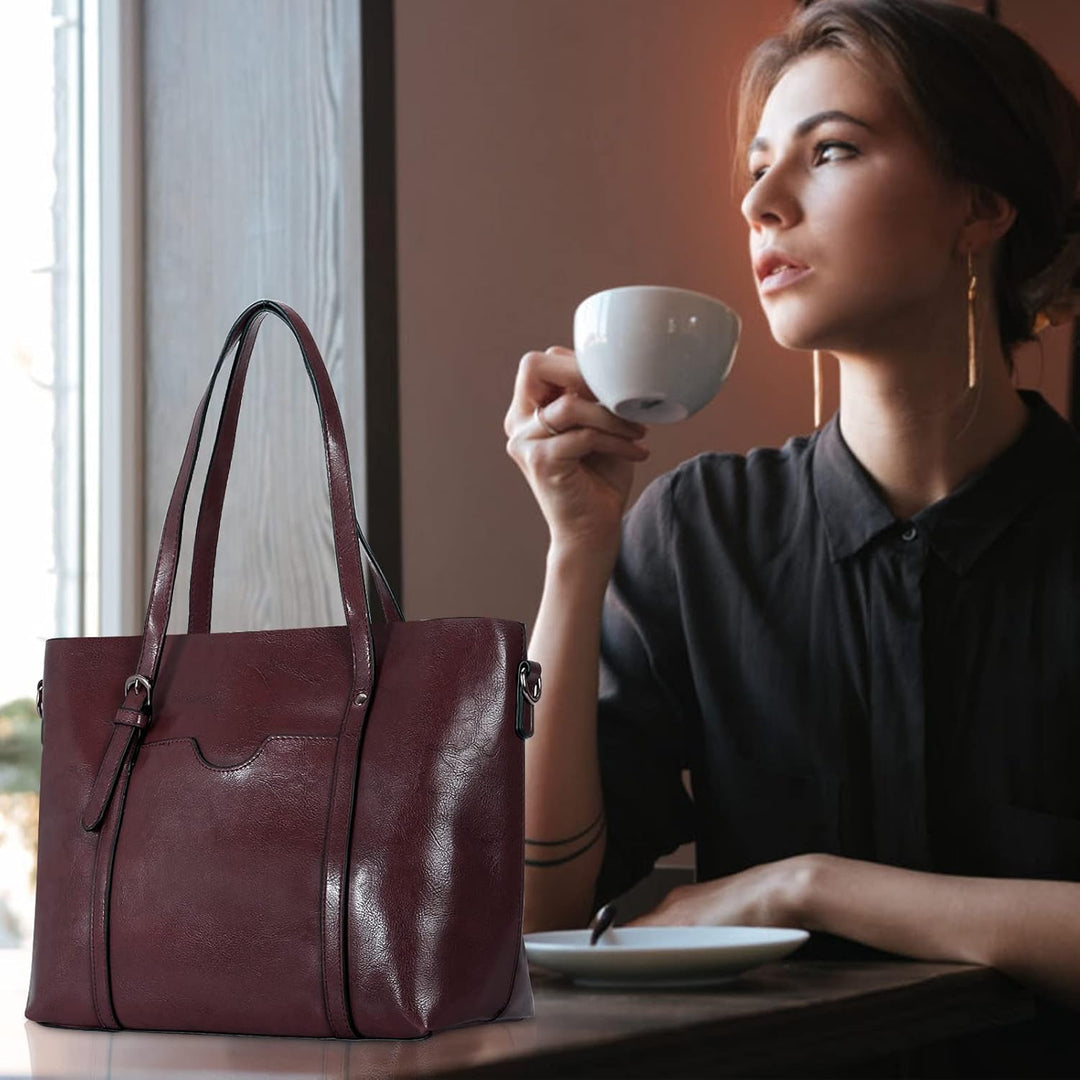 HAWEE Damen Crossbody Handtasche Grosse Shopper Umhängetasche Kunstleder Tote Schultertasche Mode He