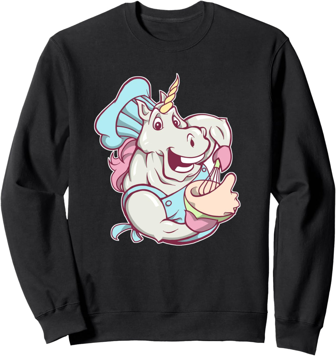 Bäckerin - Comic Einhorn backt Kuchen Sweatshirt