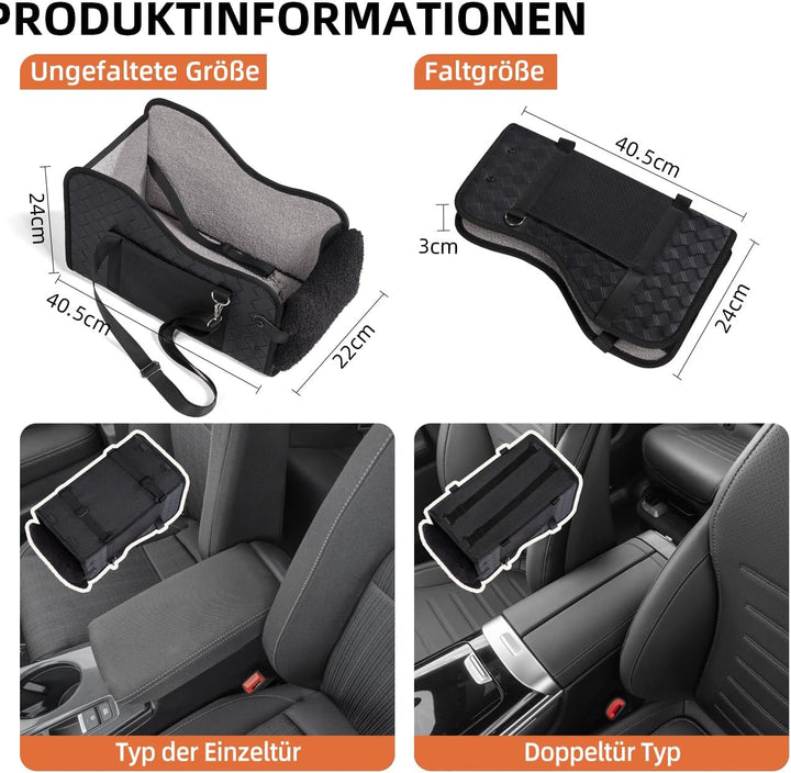Auto-Hundesitz für Kleine Hunde & Katzen | Sicherer Hunde-Sitz mit Doppelter Befestigung, Wasserdich