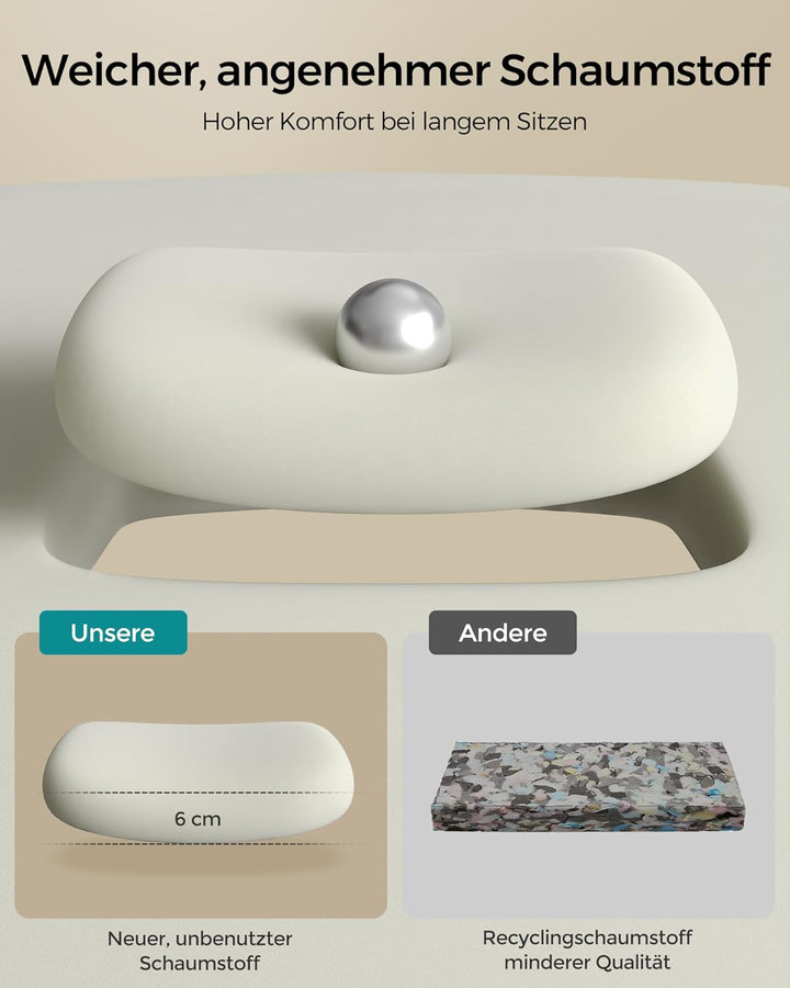 SONGMICS Bürostuhl, Computerstuhl, PU-Oberfläche, leicht zu reinigen, höhenverstellbar, Bequeme Rück