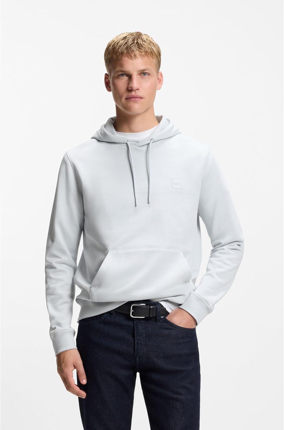 BOSS Herren Wetalk Regular-Fit Hoodie aus Baumwoll-Terry mit Logo-Aufnäher XS 053light/Pastel Grey,