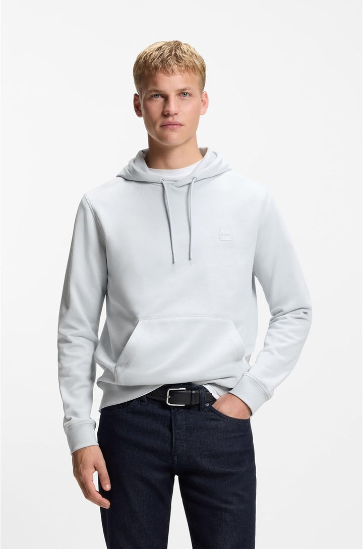 BOSS Herren Wetalk Regular-Fit Hoodie aus Baumwoll-Terry mit Logo-Aufnäher XS 053light/Pastel Grey,