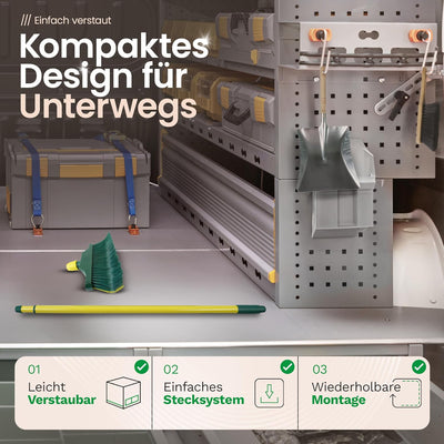Novaliv Krallenbesen Set 40 cm Kunststoff mit Stiel Schneebesen Kratzbesen Rasenbesen Besen für drau