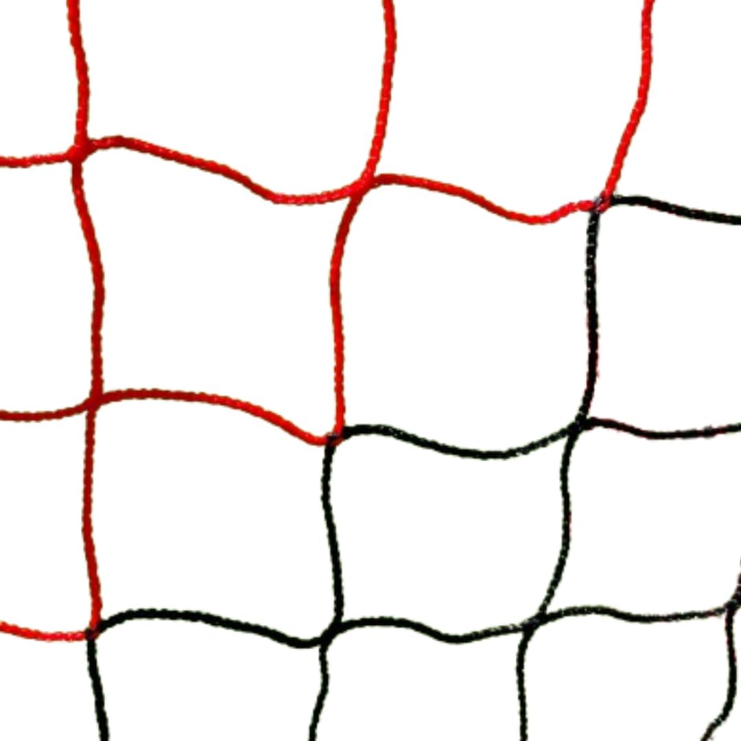 Fussball Tornetz - 7,32 x 2,44 x 2 x 2 m - 4mm - Extrem robust und langlebig - Schwarz und Rot