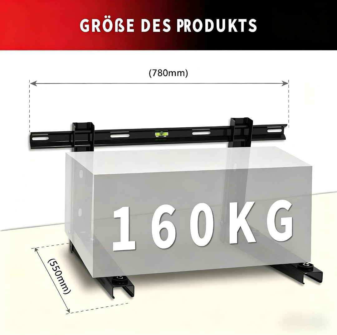 Wostore Universal Wandhalterung für Klimaanlage Aussengerät 550mm 9000-36000 BTU bis 160kg, Wandkons