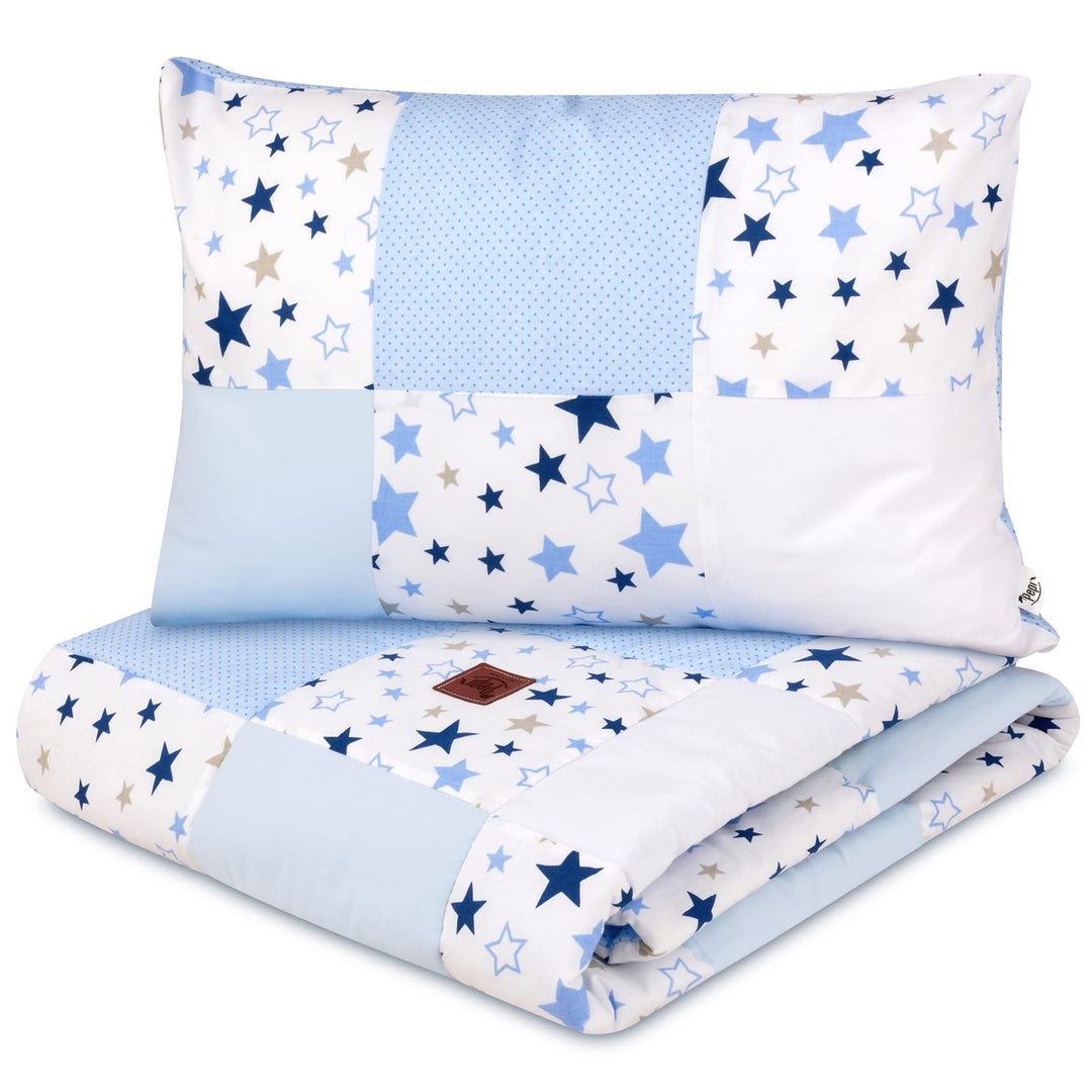 Pepi - Patchwork Baby Bettdecke und Kissen - Baby Decke und Kissen Set - Kinderbettdecke - Bettdecke