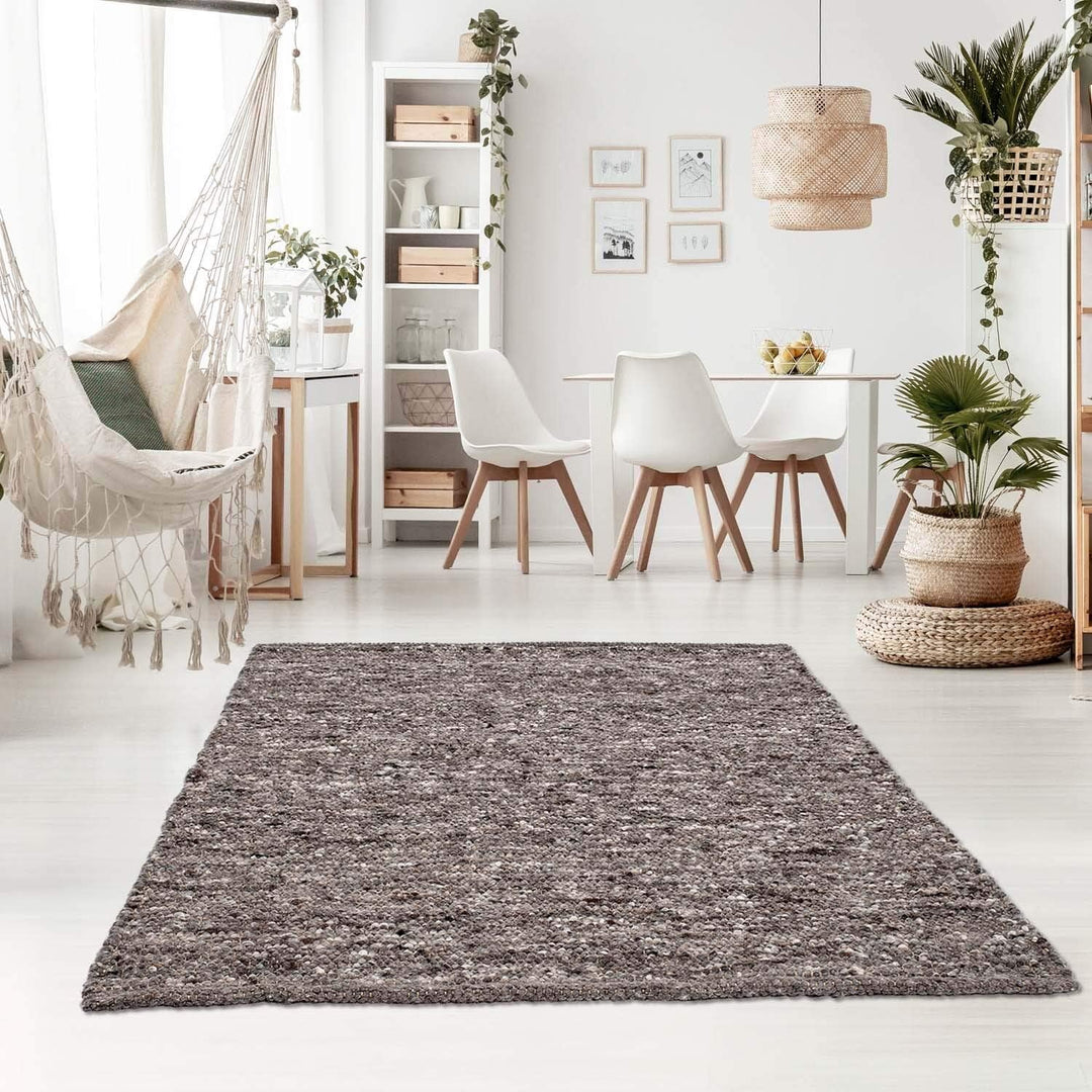 Taracarpet Handweb-Teppich Oslo Wolle im Skandinavischem Landhaus Design Wohnzimmer Esszimmer Schlaf