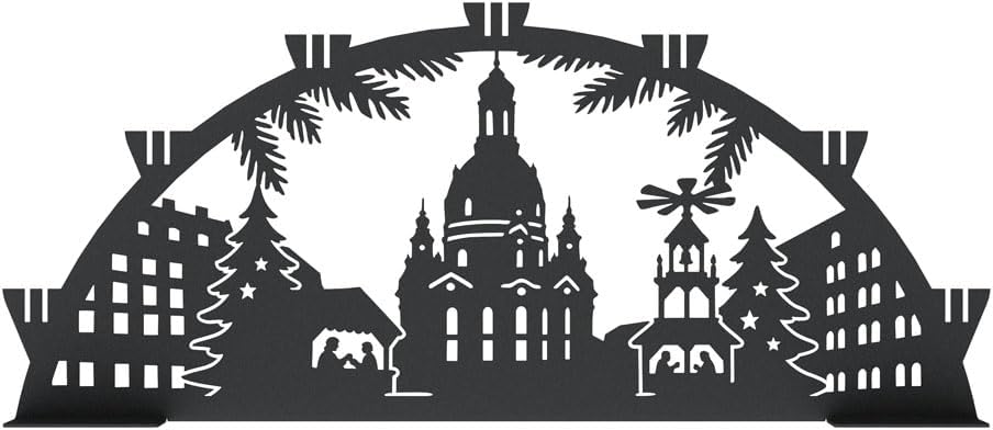 KNOBLOCH Schwibbogen aus Metall Winter-Motiv | für Innen | Schwarz | Outdoor | Weihnachtsdeko für Fe