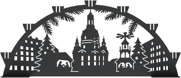 KNOBLOCH Schwibbogen aus Metall Winter-Motiv | für Innen | Schwarz | Outdoor | Weihnachtsdeko für Fe