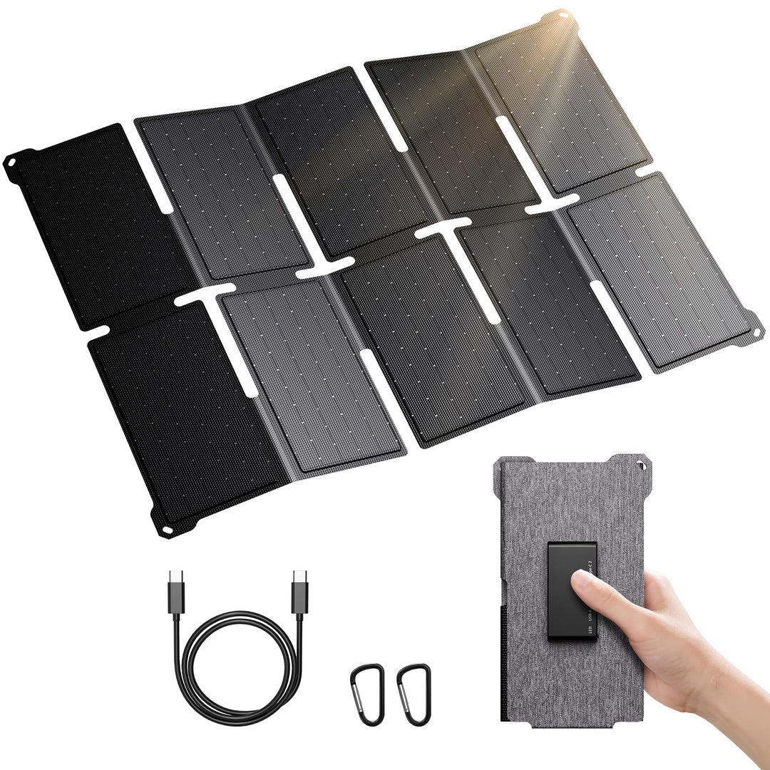 BigBlue Tragbarer 35W Tragbar Solar Ladegerät mit Schnellladung USB-A und PD 25W USB-C für Camping u