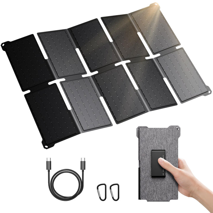 BigBlue Tragbarer 35W Tragbar Solar Ladegerät mit Schnellladung USB-A und PD 25W USB-C für Camping u